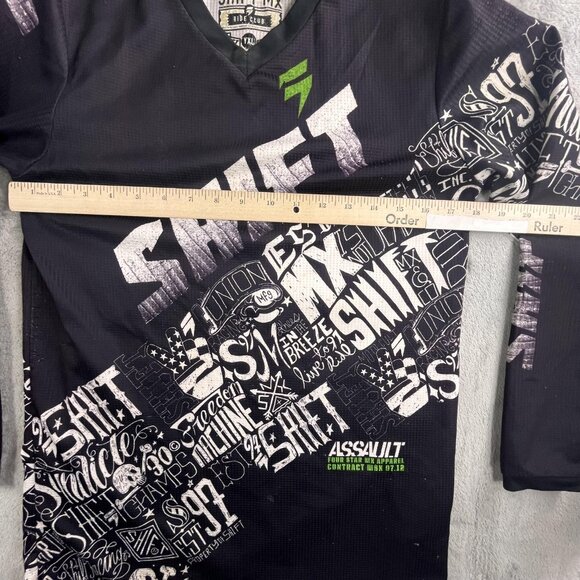 Shift MX Shirt Boys XL Motocross Jersey Assault Ride Club AOP Y2K Dirt Bikes - Picture 7 of 16